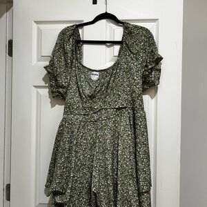 Arula Green Floral Romper
